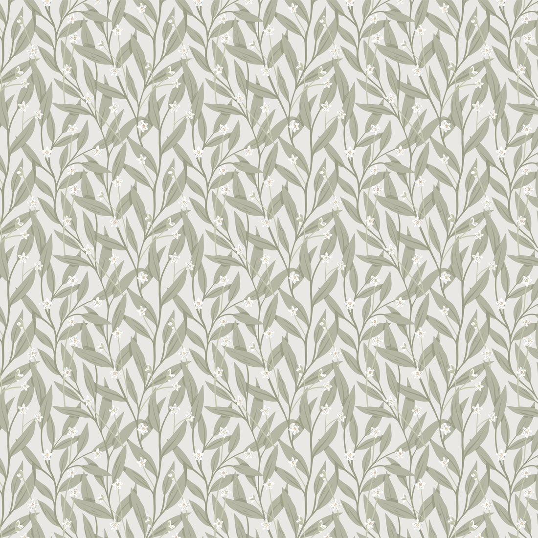 Anemone Wallpaper - Light Green - Summer Gray
