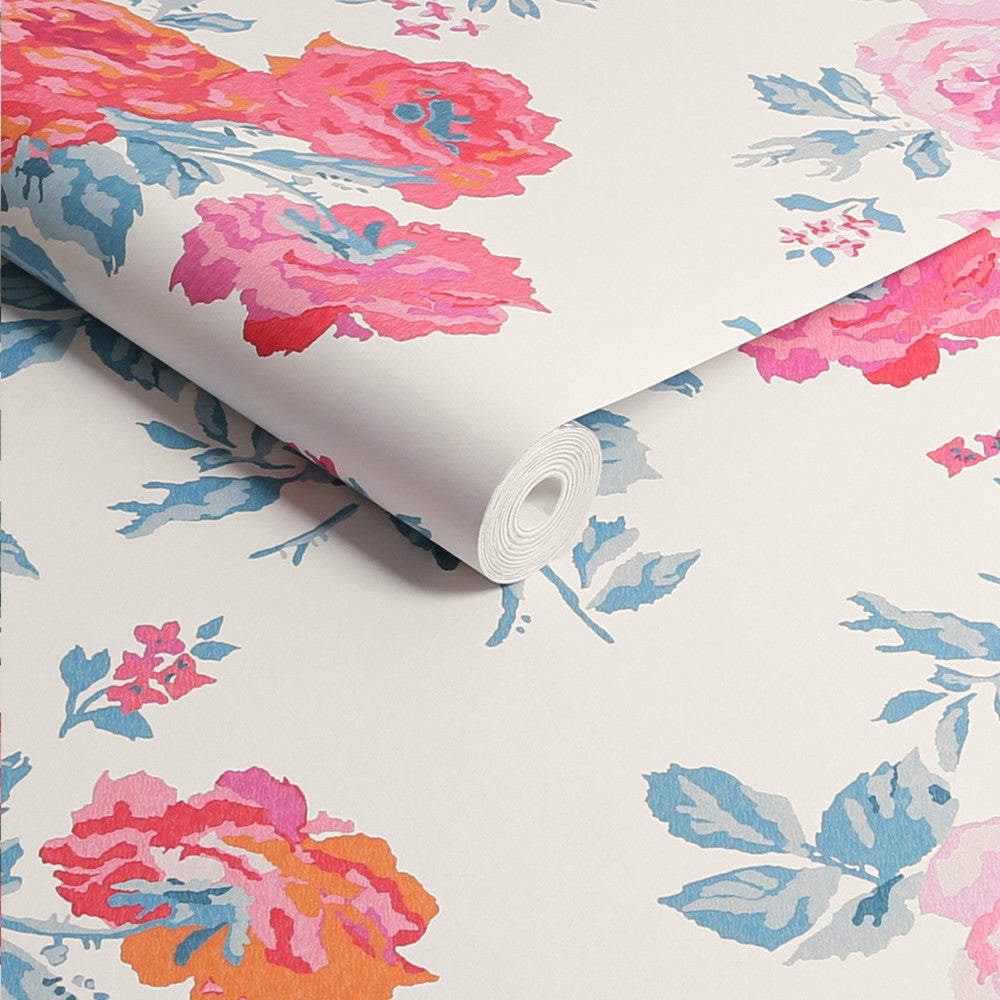 Archive Rose Wallpaper - Blue & Pink - 125495 - Cath Kidston