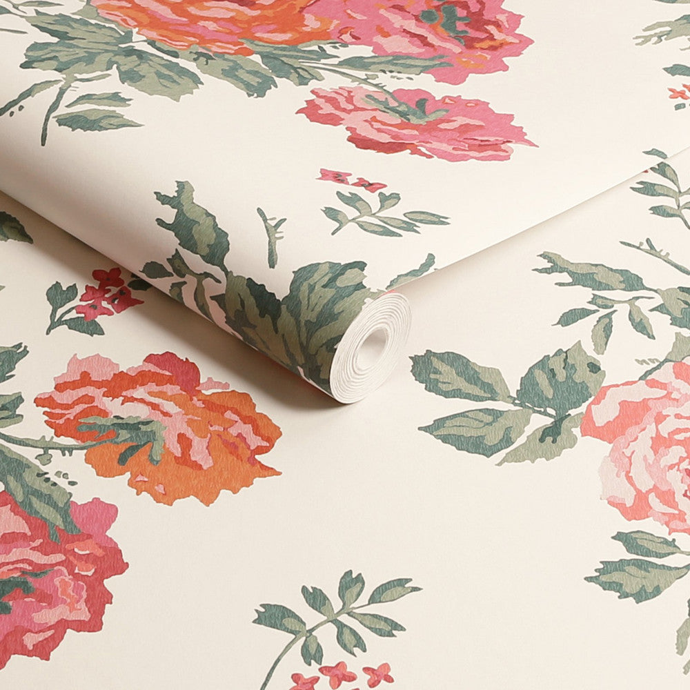 Archive Rose Wallpaper - Pink - 125494 - Cath Kidston