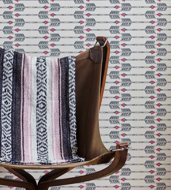 Arrows Wallpaper - Charcoal Pink - BG1600101 - Barneby Gates