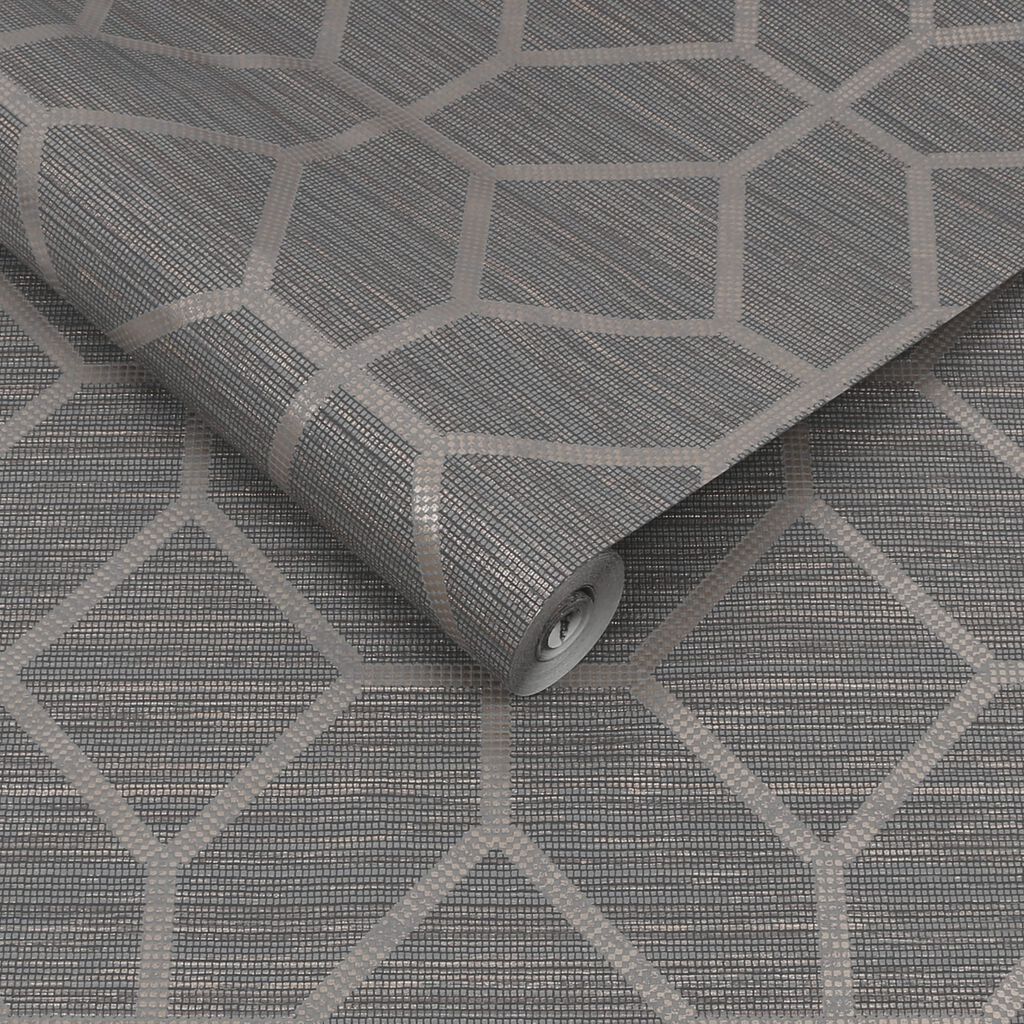 Asscher Geo Wallpaper - Gray - Boutique Luxury