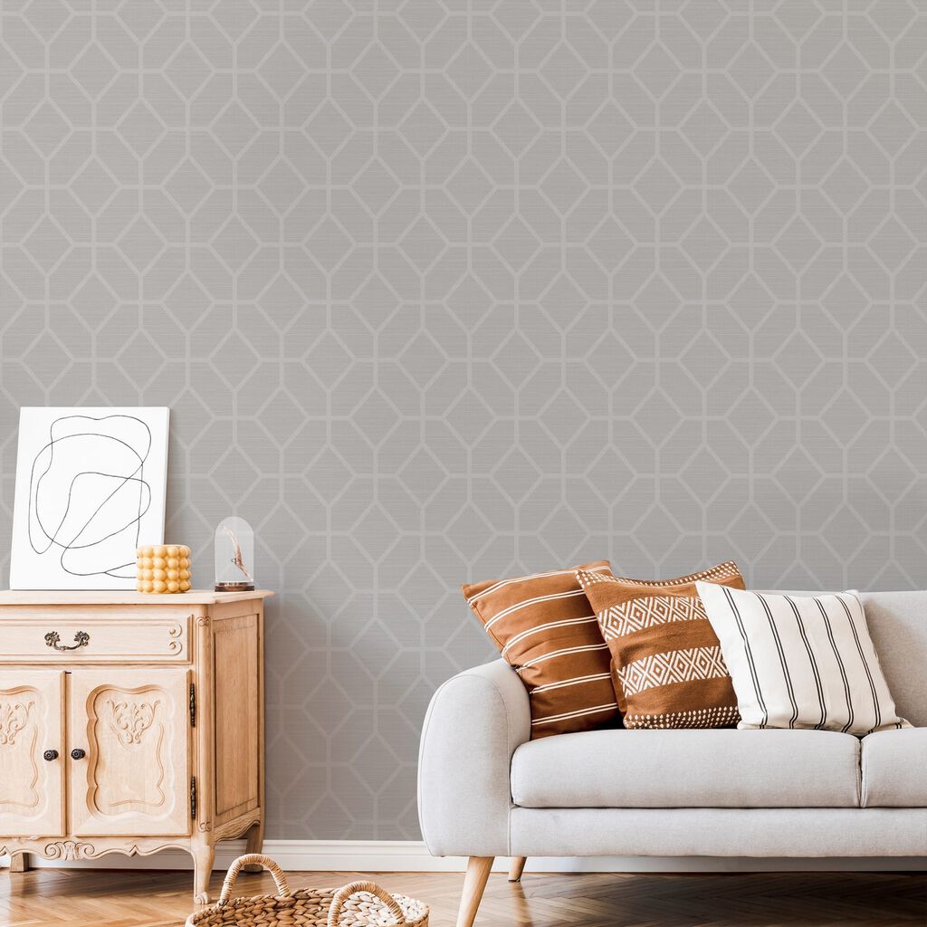 Asscher Geo Wallpaper - Pearl - Boutique Luxury