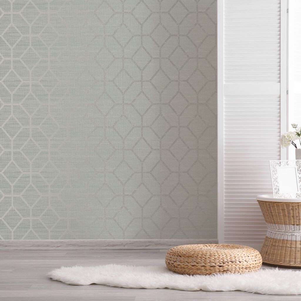 Asscher Geo Wallpaper - Sage - Boutique Luxury