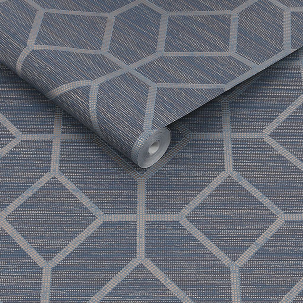 Asscher Geo Wallpaper - Sapphire - Boutique Luxury