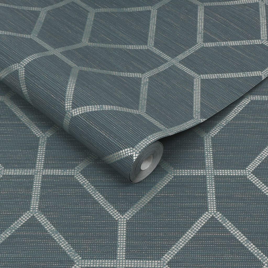 Asscher Geo Wallpaper - Teal - Boutique Luxury