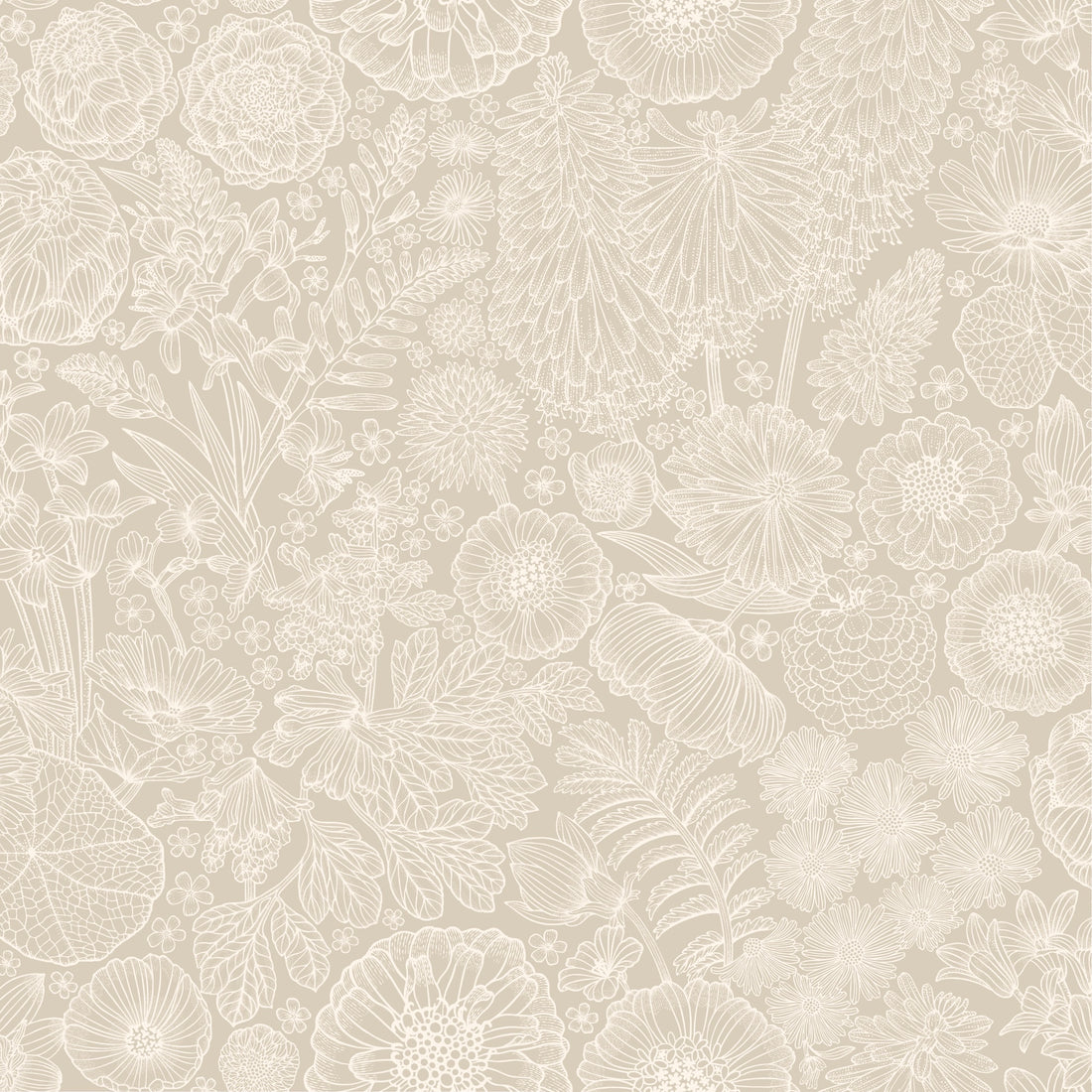 August Wallpaper - Beige - Summer Gray
