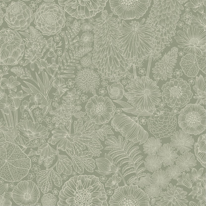 August Wallpaper - Green - Summer Gray
