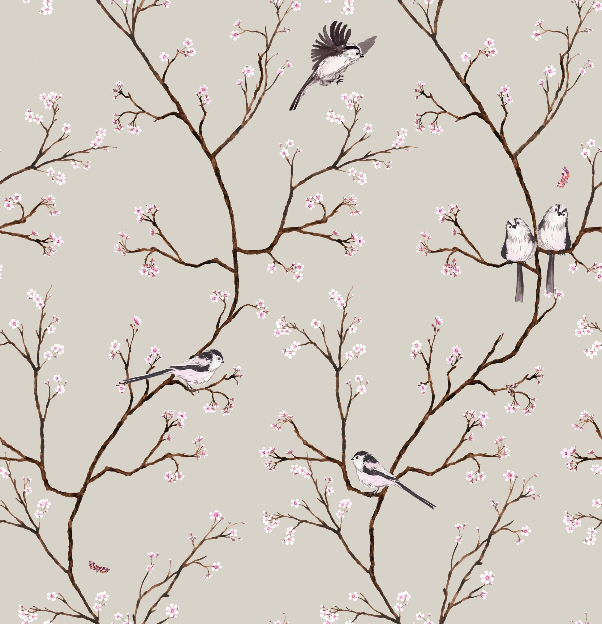 Blossom Wallpaper - Beige - Petronella Hall