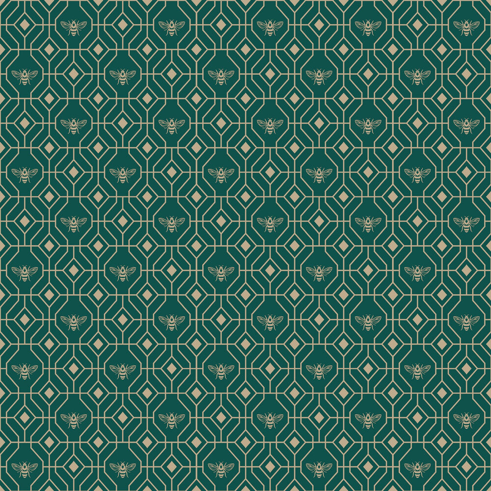 Bee Deco Gold Foil Wallpaper