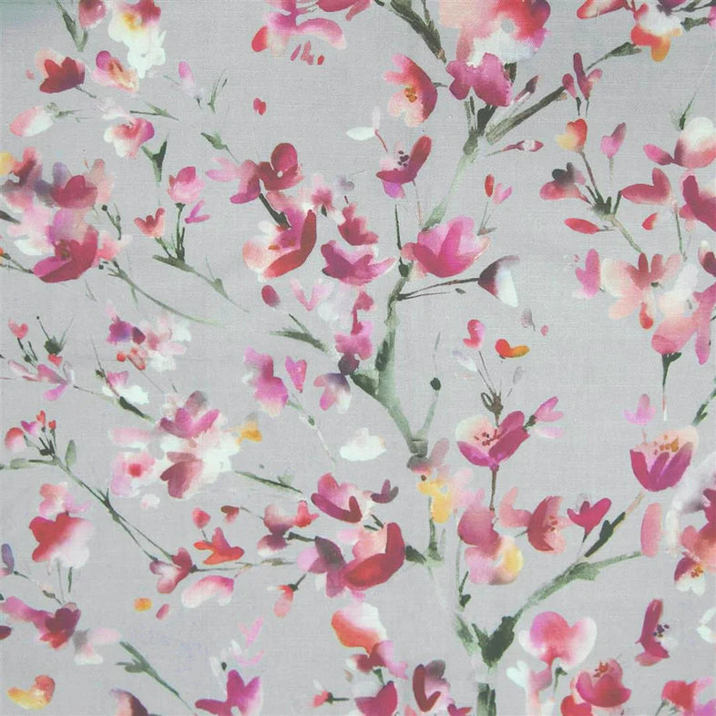 Belsay Peony Silver Fabric