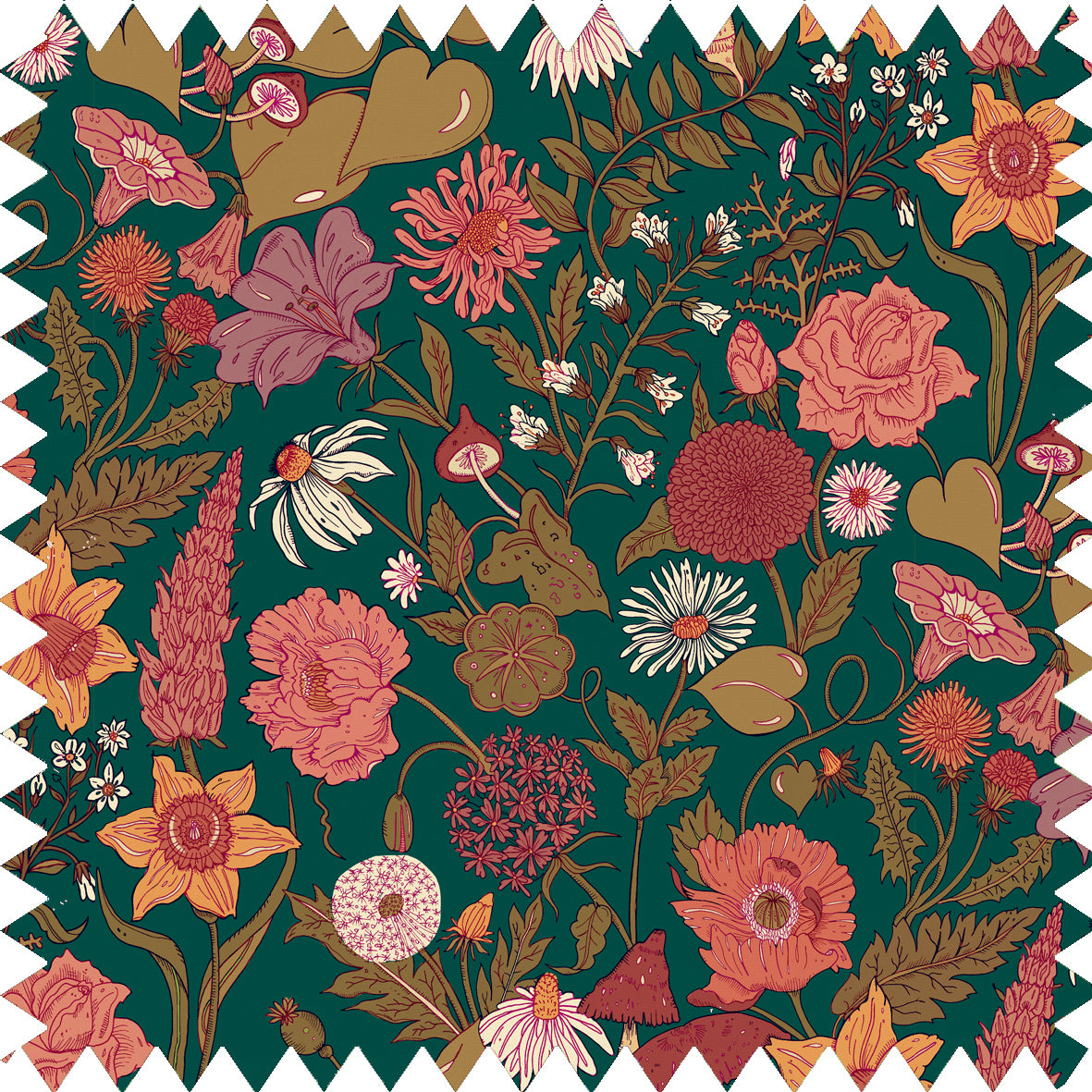 Bloom Fabric - Green - Wear The Walls