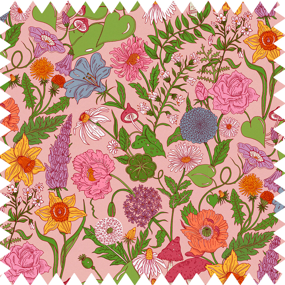 Bloom Flamingo-Pink Fabric - Pink - Wear The Walls