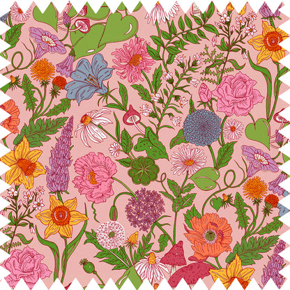 Bloom Flamingo-Pink Fabric - Pink - Wear The Walls