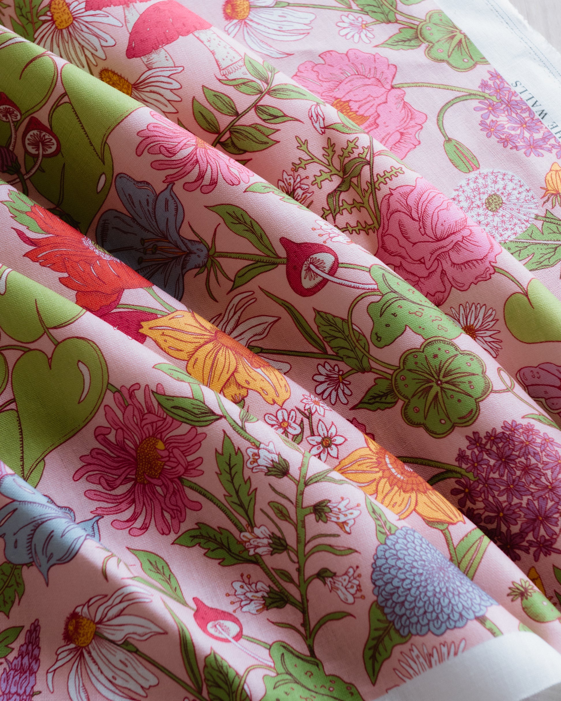 Bloom Flamingo-Pink Fabric - Pink - Wear The Walls