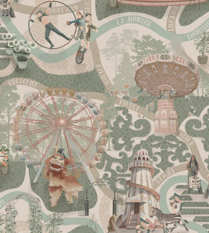 BMCF003-03A - Carnival Map Wallpaper - Eau De Nil - Brand McKenzie