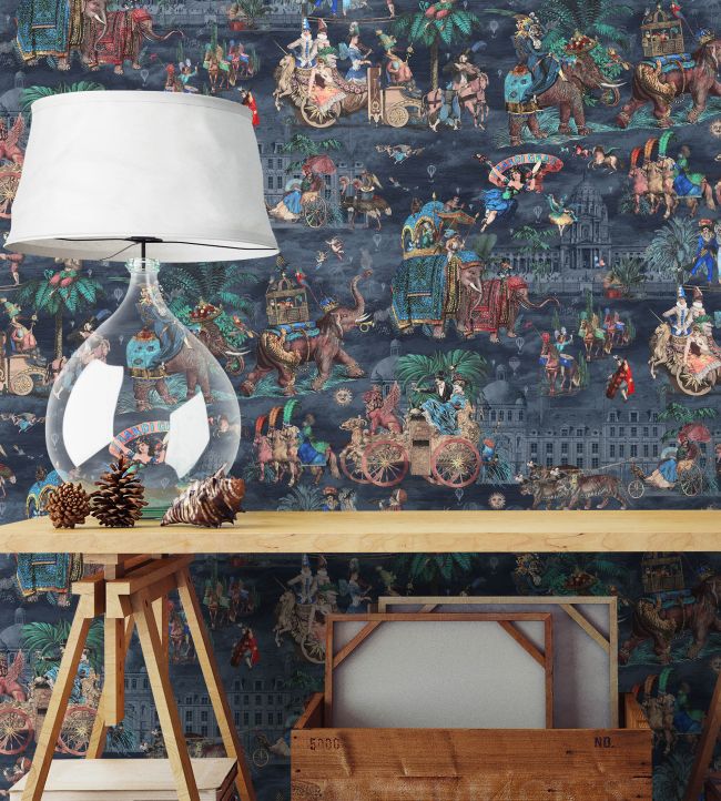 BMCF003-05A - Fiesta Wallpaper - Coral Midnight - Brand McKenzie