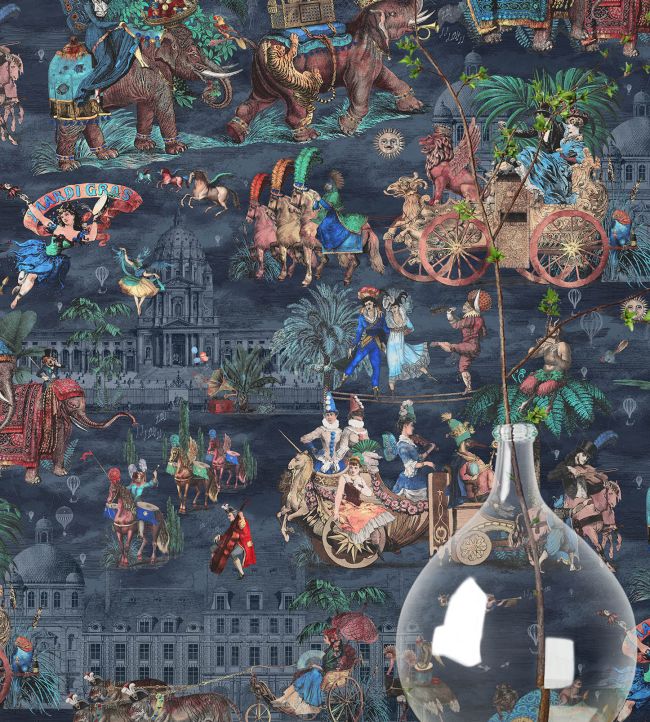 BMCF003-05A - Fiesta Wallpaper - Coral Midnight - Brand McKenzie