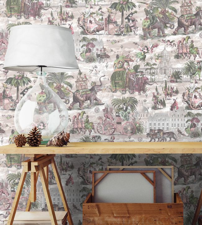 BMCF003-05C - Fiesta Wallpaper - Rose & Forest - Brand McKenzie