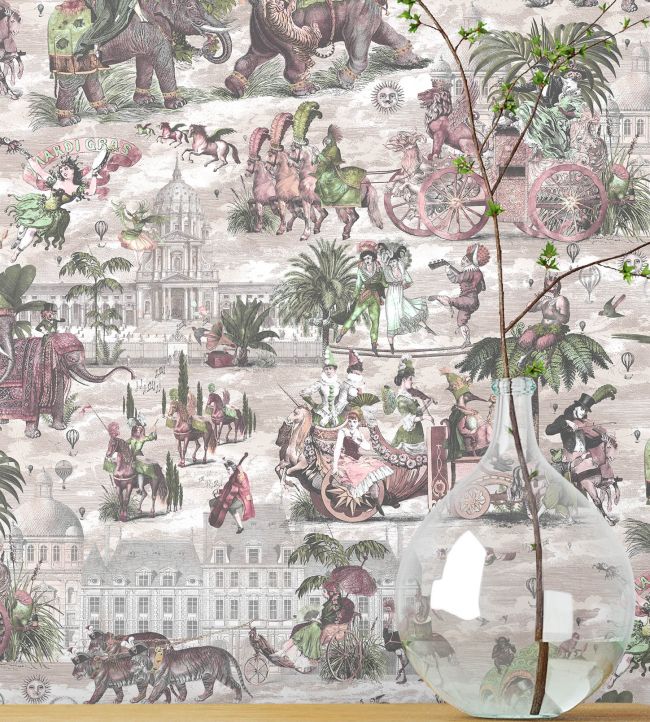 BMCF003-05C - Fiesta Wallpaper - Rose & Forest - Brand McKenzie