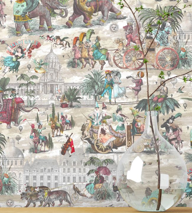BMCF003-05D - Fiesta Wallpaper - Ruby & Green - Brand McKenzie