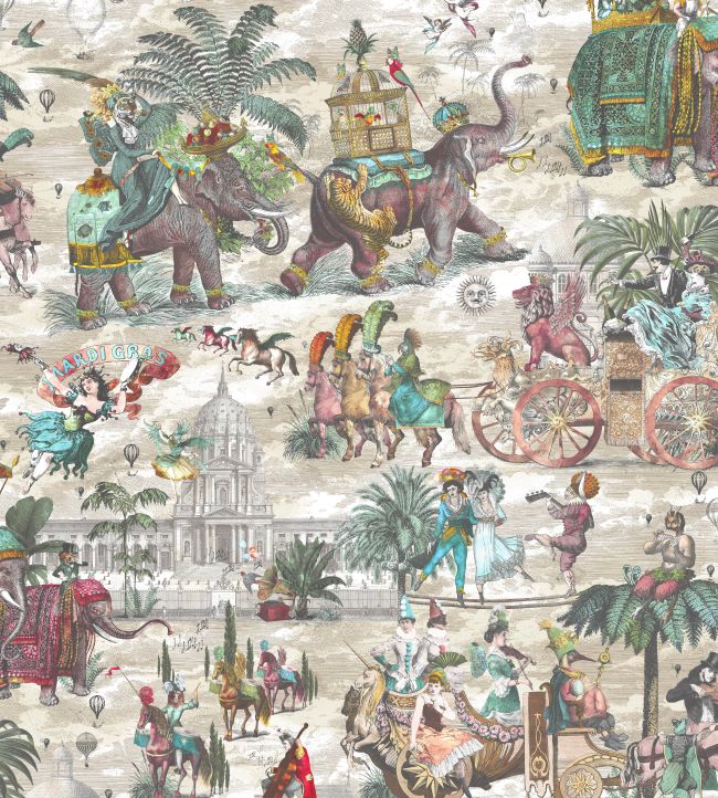 BMCF003-05D - Fiesta Wallpaper - Ruby & Green - Brand McKenzie