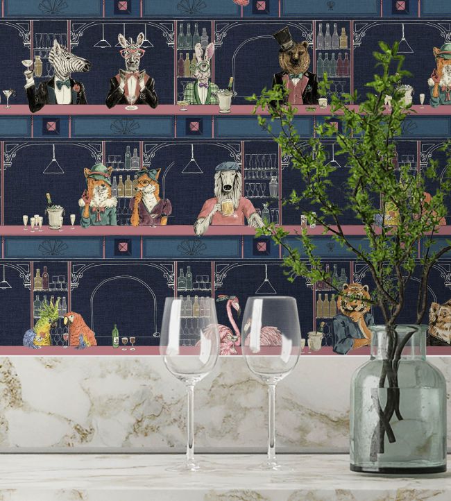 BMCF003-07C - Happy Hour Wallpaper - Midnight Pink - Brand McKenzie