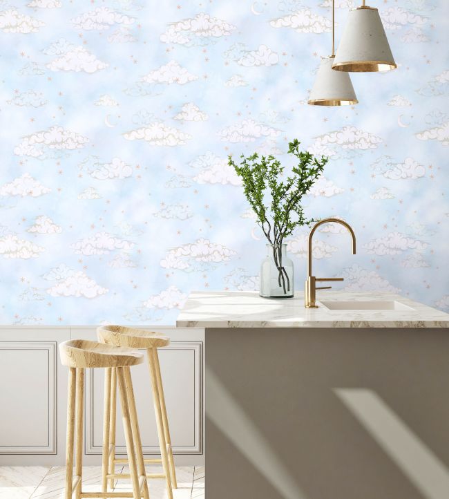 BMCF003-10A - Starry Clouds Wallpaper - Blue Sky - Brand McKenzie