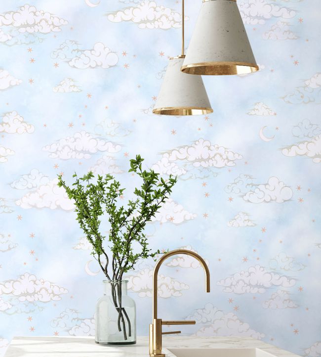 BMCF003-10A - Starry Clouds Wallpaper - Blue Sky - Brand McKenzie