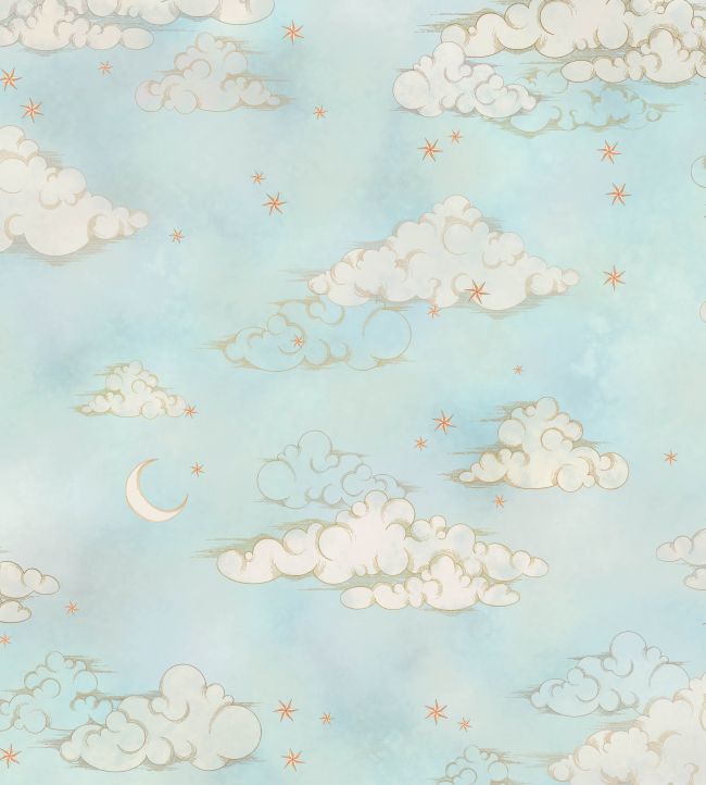 BMCF003-10B - Starry Clouds Wallpaper - Green Sky - Brand McKenzie