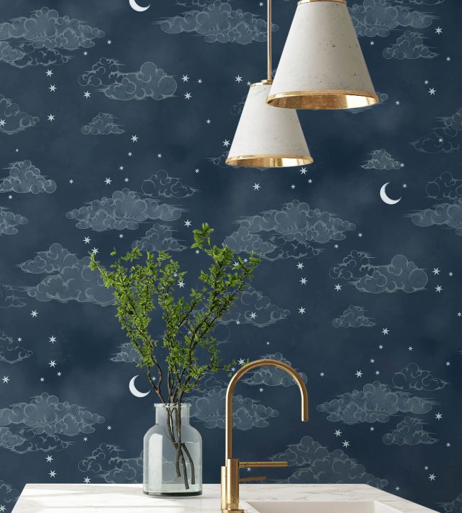 BMCF003-10C - Starry Clouds Wallpaper - Nightfall - Brand McKenzie