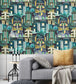 BMHD002-02A - Downtown Deco Wallpaper - Indigo - Brand McKenzie