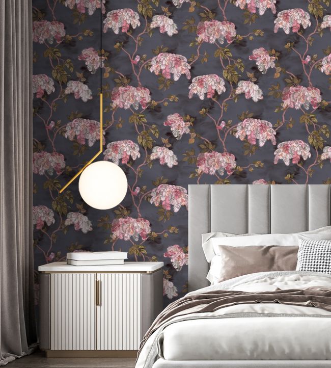 BMHD002-03A - Feather Palm Wallpaper - Charcoal - Brand McKenzie