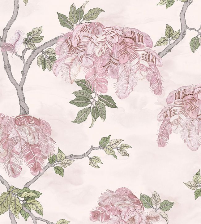 BMHD002-03B - Feather Palm Wallpaper - Rose - Brand McKenzie