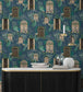 BMHD002-06A - Peacock Manor Wallpaper - Indigo - Brand McKenzie