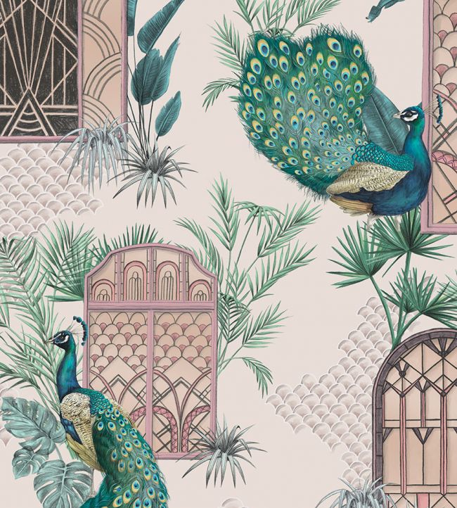 BMHD002-06B - Peocock Manor Wallpaper - Rose - Brand McKenzie