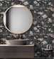 BMHD002-07C - Sea Life Wallpaper - Charcoal & Pink - Brand McKenzie