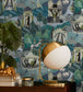 BMHD002-10A - The Art Deco Hills Wallpaper - Aqua - Brand McKenzie