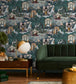 BMHD002-10B - The Art Deco Hills Wallpaper - Teal & Copper - Brand McKenzie