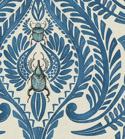BMHD002-11A - The Great Damask Wallpaper - Azure Blue - Brand McKenzie