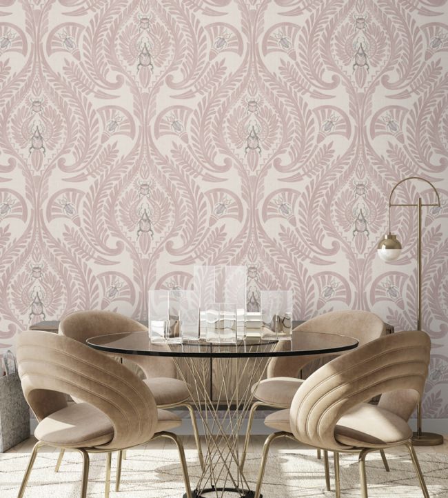BMHD002-11B - The Great Damask Wallpaper - Dusky Pink - Brand McKenzie