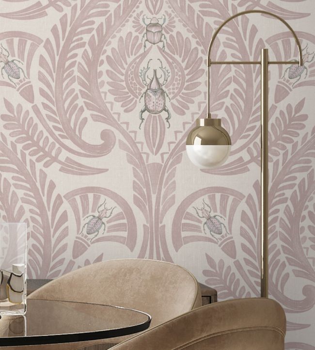 BMHD002-11B - The Great Damask Wallpaper - Dusky Pink - Brand McKenzie