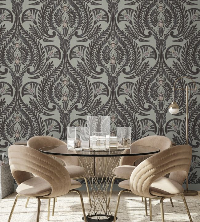 BMHD002-11C - The Great Damask Wallpaper - Raisin - Brand McKenzie