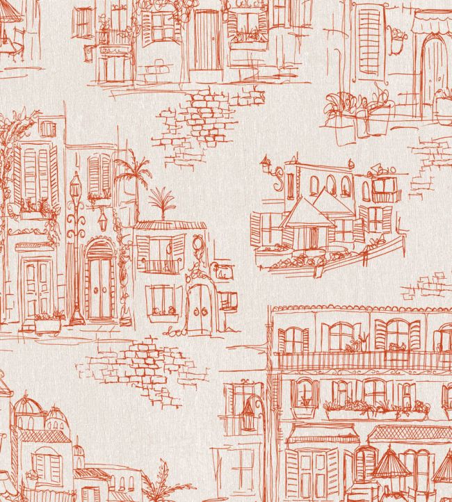 BMPP004-01D - Charming Lanes Wallpaper - Pumpkin - Brand McKenzie