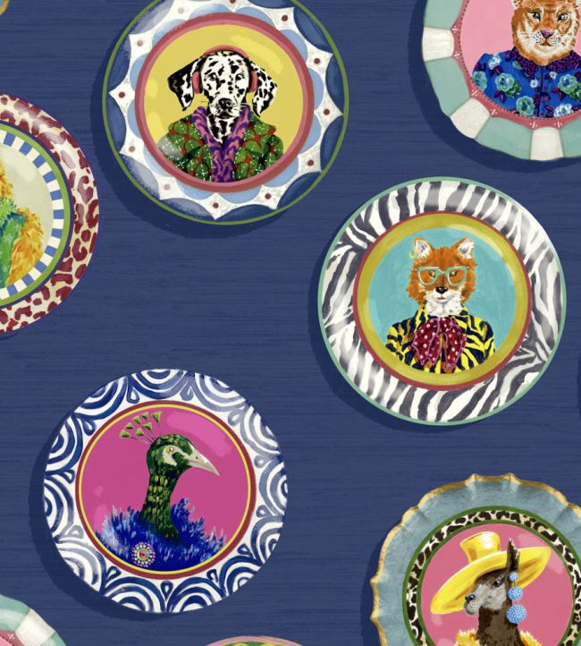 BMPP004-03E - Fine China Wallpaper - Royal Blue - Brand McKenzie