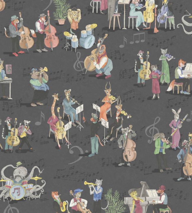 BMPP004-04A - Instrumental Wallpaper - Charcoal - Brand McKenzie