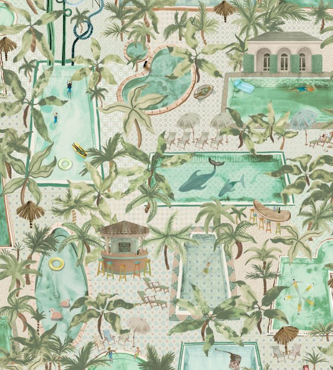 BMPP004-06A - Lido Wallpaper - Green - Brand McKenzieER