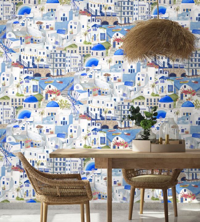 BMPP004-08A - The Mediterranean Wallpaper - Blue & White - Brand McKenzie