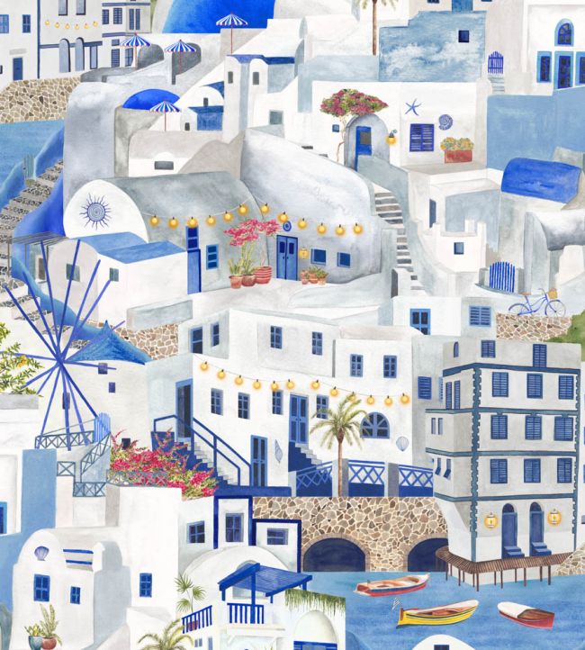 BMPP004-08A - The Mediterranean Wallpaper - Blue & White - Brand McKenzie