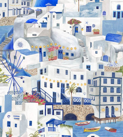 BMPP004-08A - The Mediterranean Wallpaper - Blue & White - Brand McKenzie