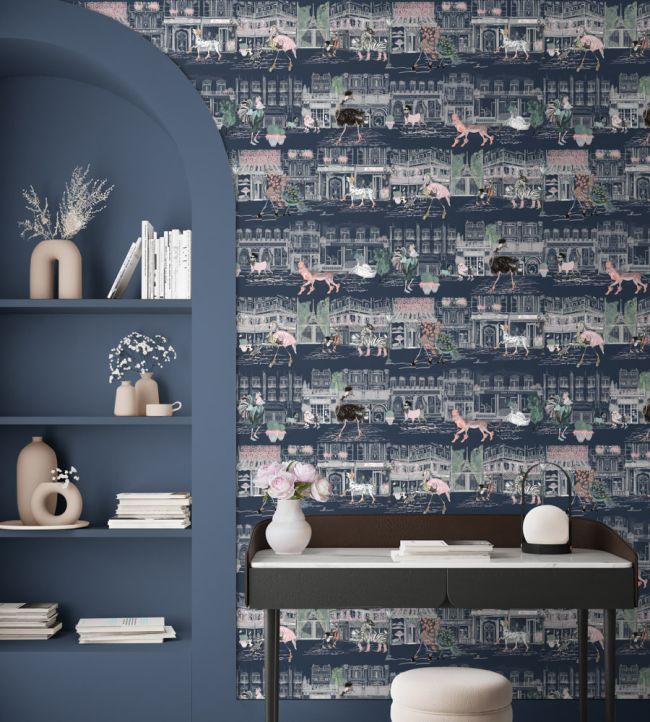 BMWL005-02B - Catwalk Wallpaper - Deep Blue - Brand McKenzie